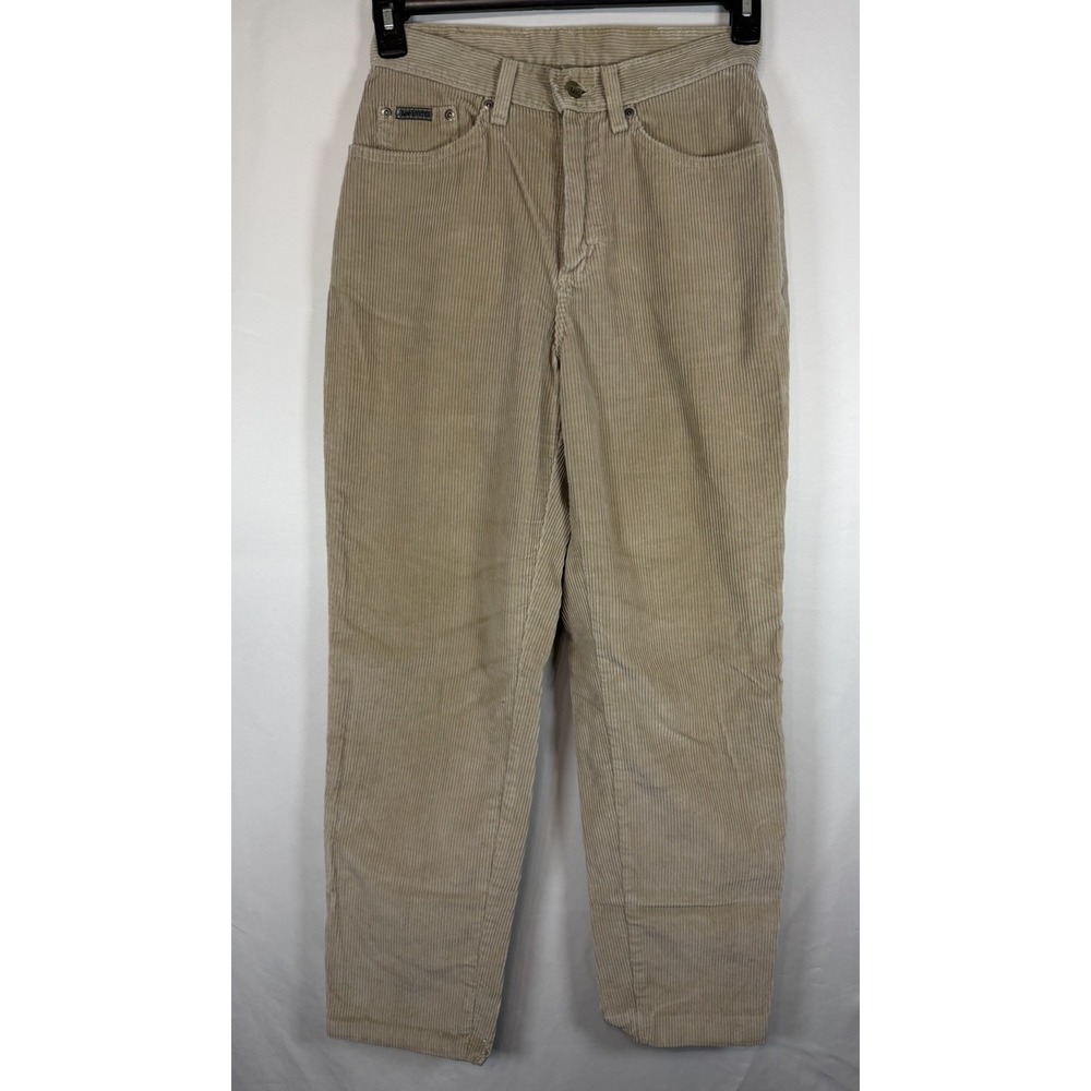 Vintage Riveted by Lee Womens Corduroy Pants Size 8 Khaki‎ Straight Leg Mid Rise